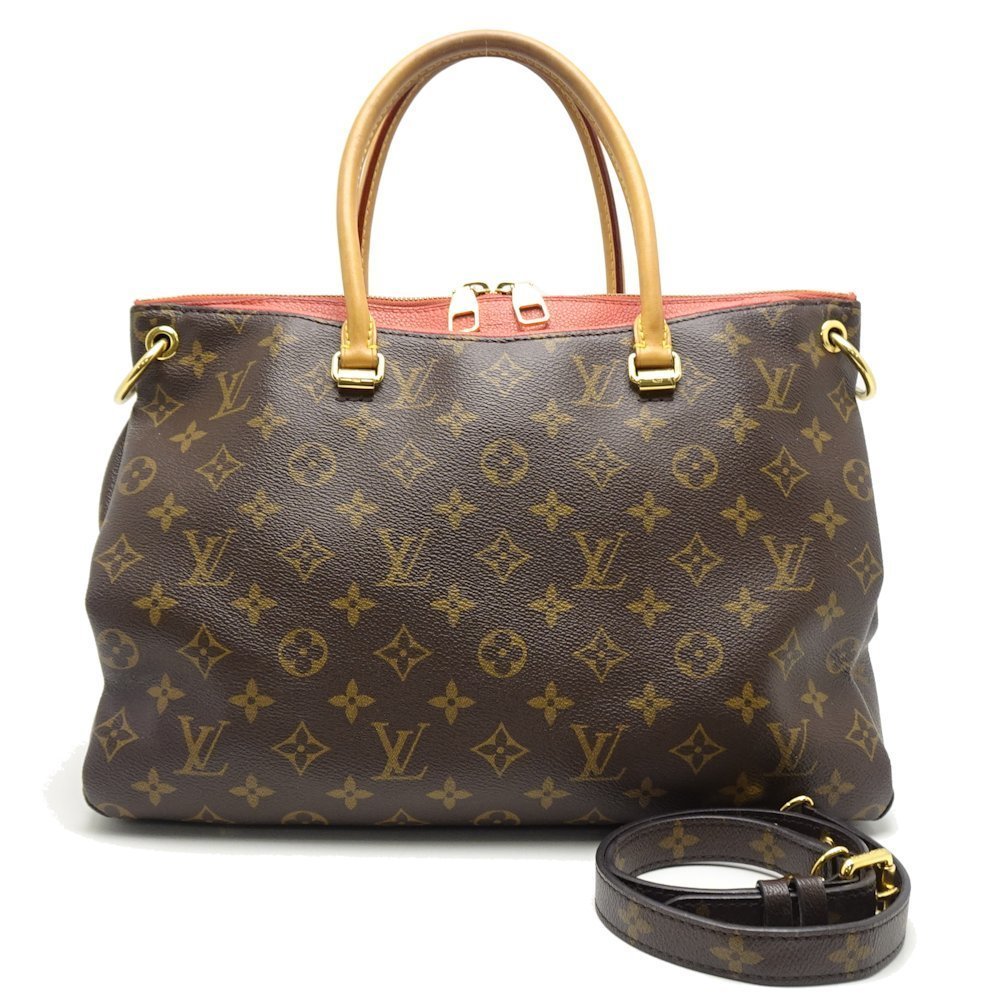 Louis Vuitton Monogram Pallas Rose Pink 2WAY Bag Brown